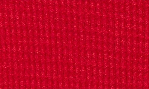 Madewell Waffle-knit Cutaway Crewneck Cardigan In Red