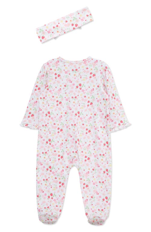 Shop Little Me Berry Floral Cotton Footie & Headband Set