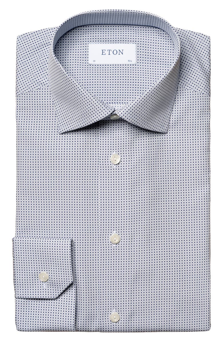Eton Contemporary Fit Micro Print Dress Shirt, Main, color,