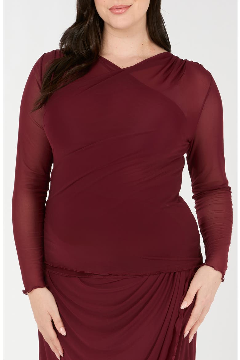 Annalise Long Sleeve Mesh Shirt, Main, color, SAMBA