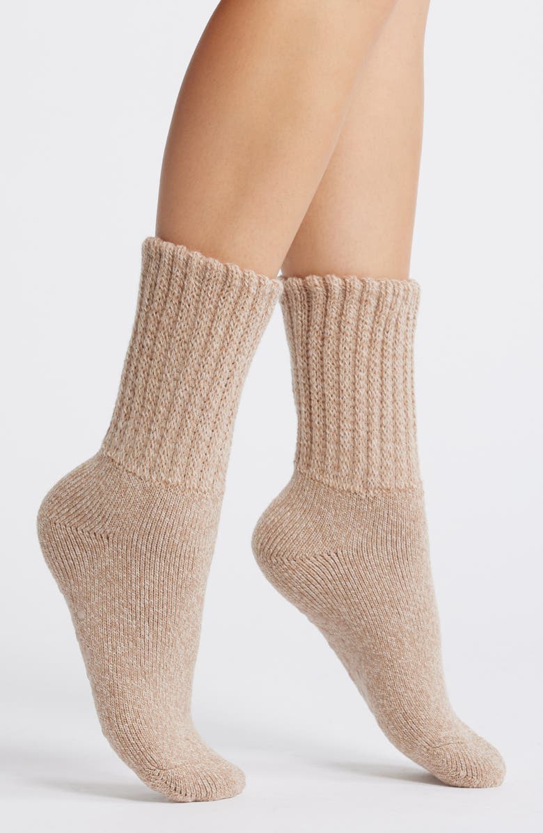Hue Downtime Marl Gripper Crew Socks, Main, color,