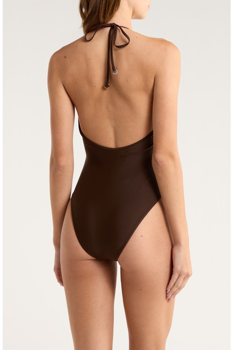 Nia Cutout One-Piece Swimsuit, Alternate, color, BEACH BROWN