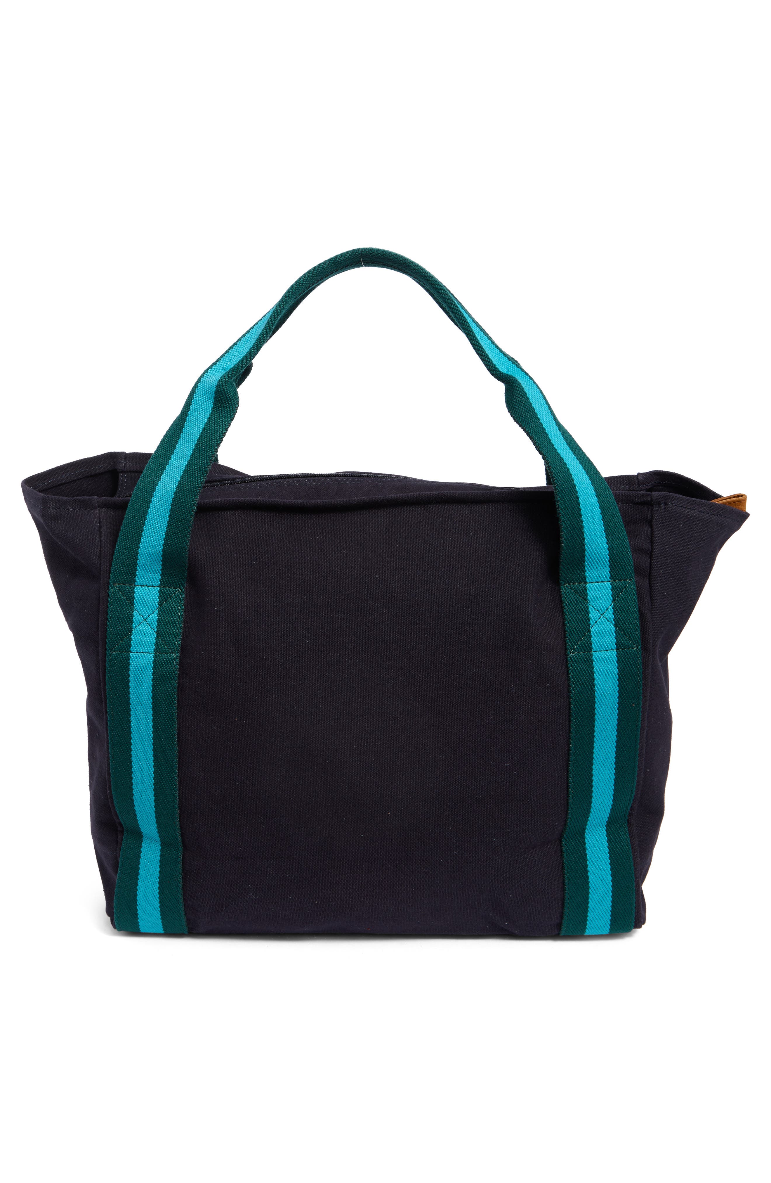 Large Liliana Cotton Canvas Tote, Alternate, color, MIDNIGHT/ LAGOON