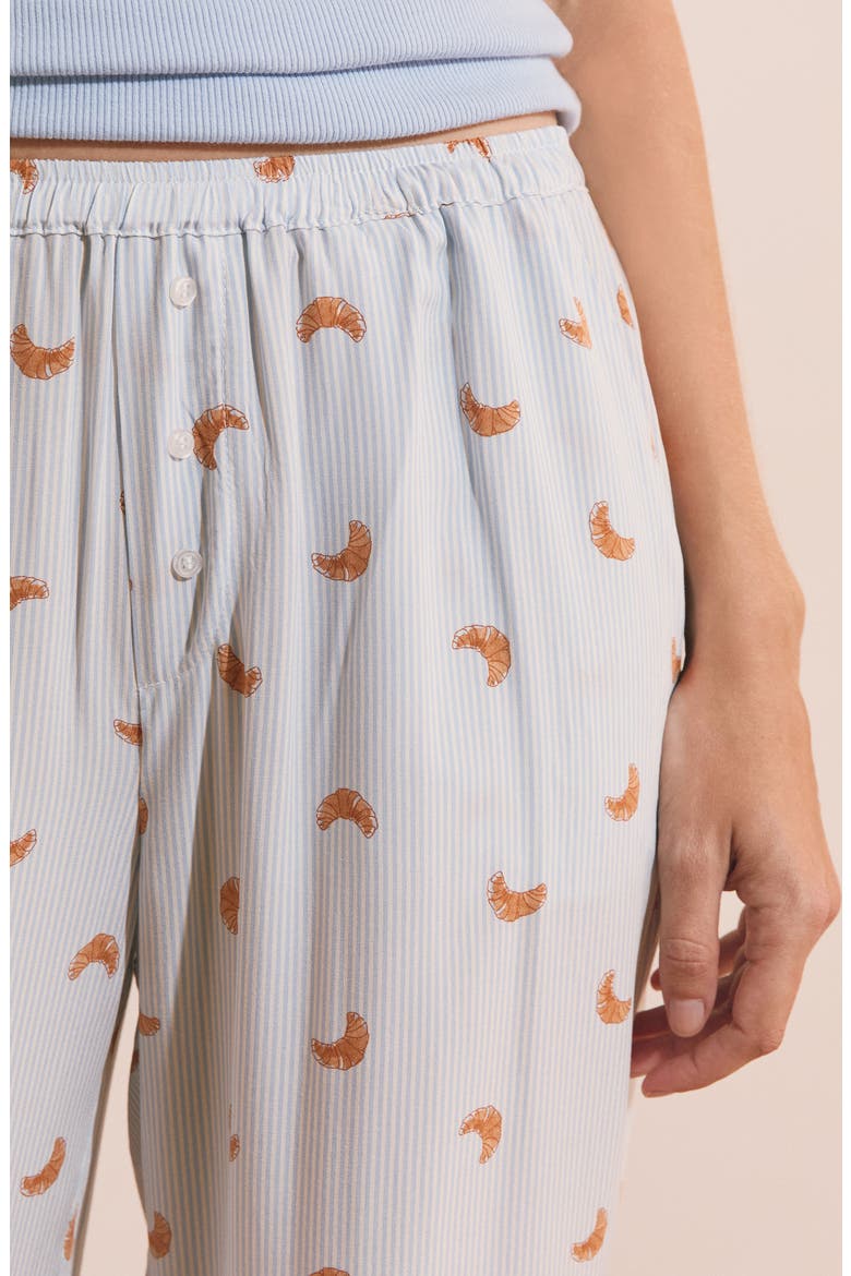 Bayla Croissant Print Sleep Pants, Alternate, color, LIGHT BLUE