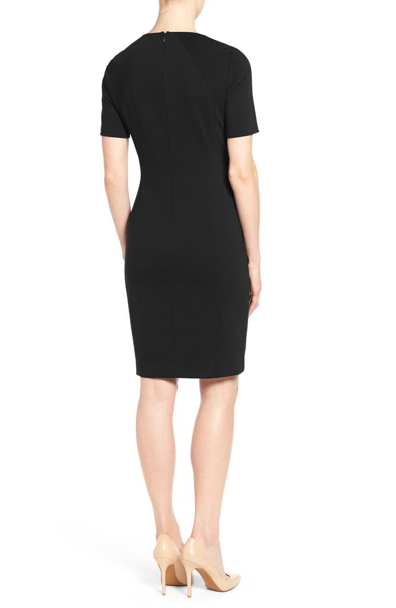 T Tahari 'Judianne' Short Sleeve Sheath Dress, Alternate, color,