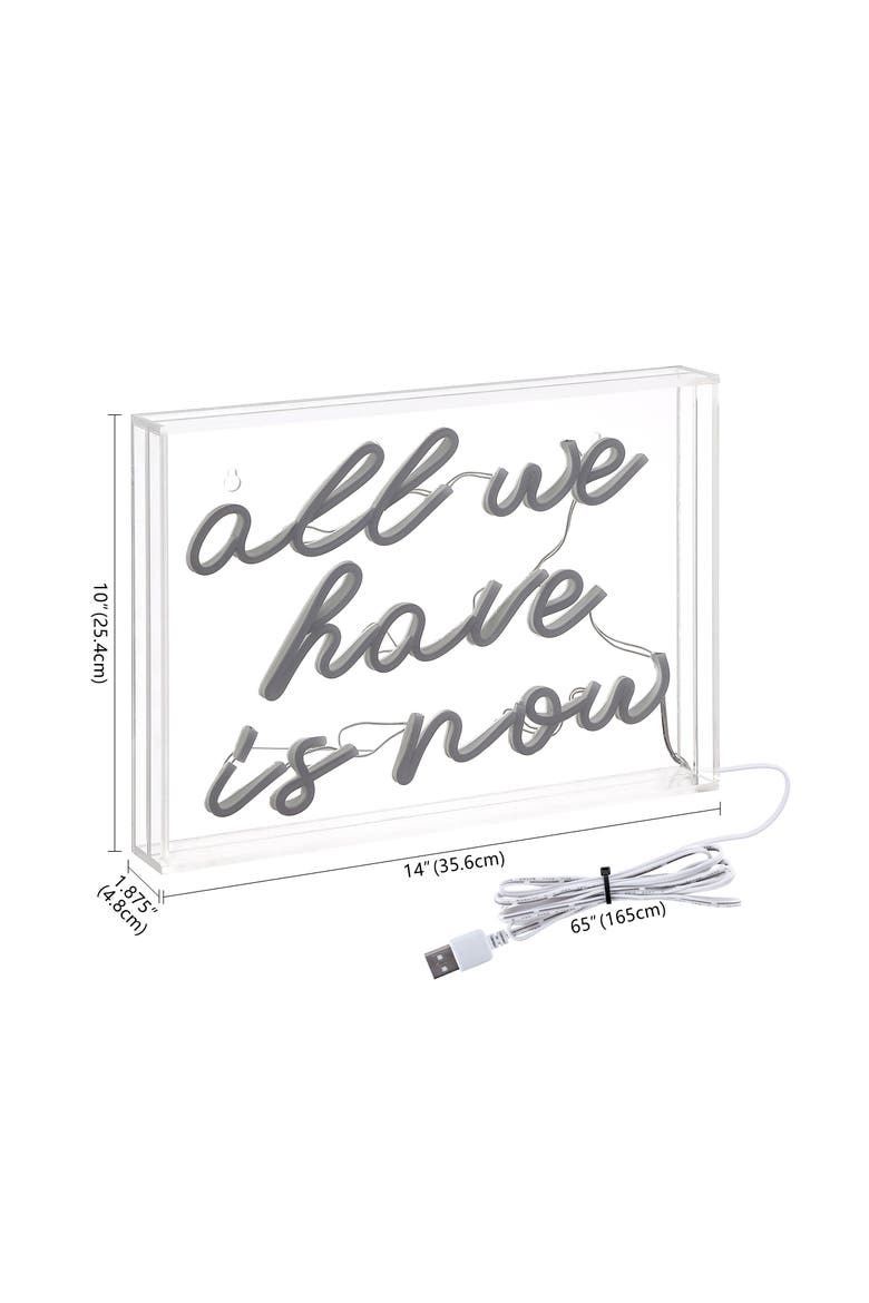 All X 10" Contemporary Glam Acrylic Box USB Operated LED Neon Light, Alternate, color, White