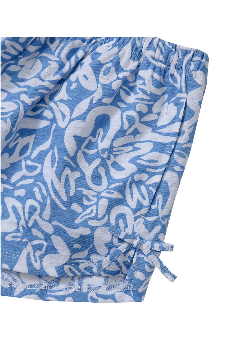 Lands' End Girls Knit Side Bow Shorts, Alternate, color, Blue Tropical Floral