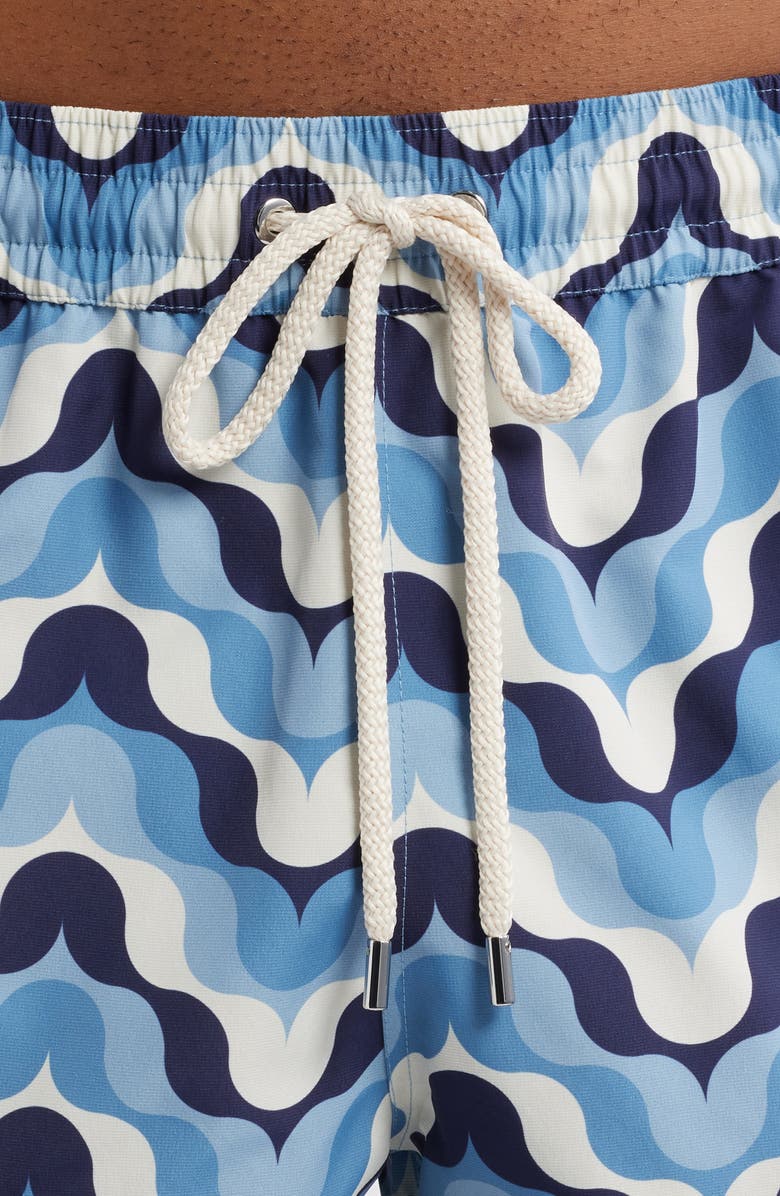 Frescobol Carioca Sport Deserto Print Swim Trunks, Alternate, color, Dusk Denim Blue