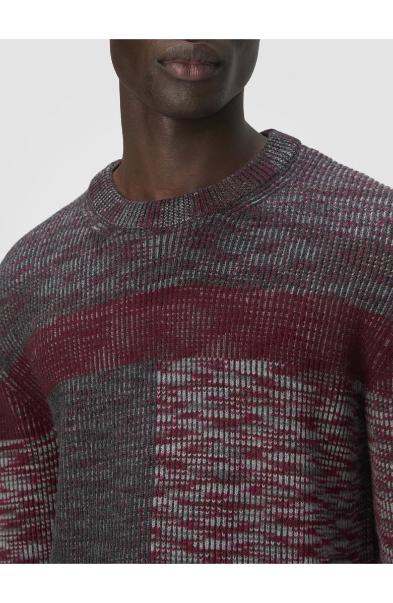 Missoni Crew Neck Sweater With Check Pattern, Alternate, color, Grey 
Burgundy