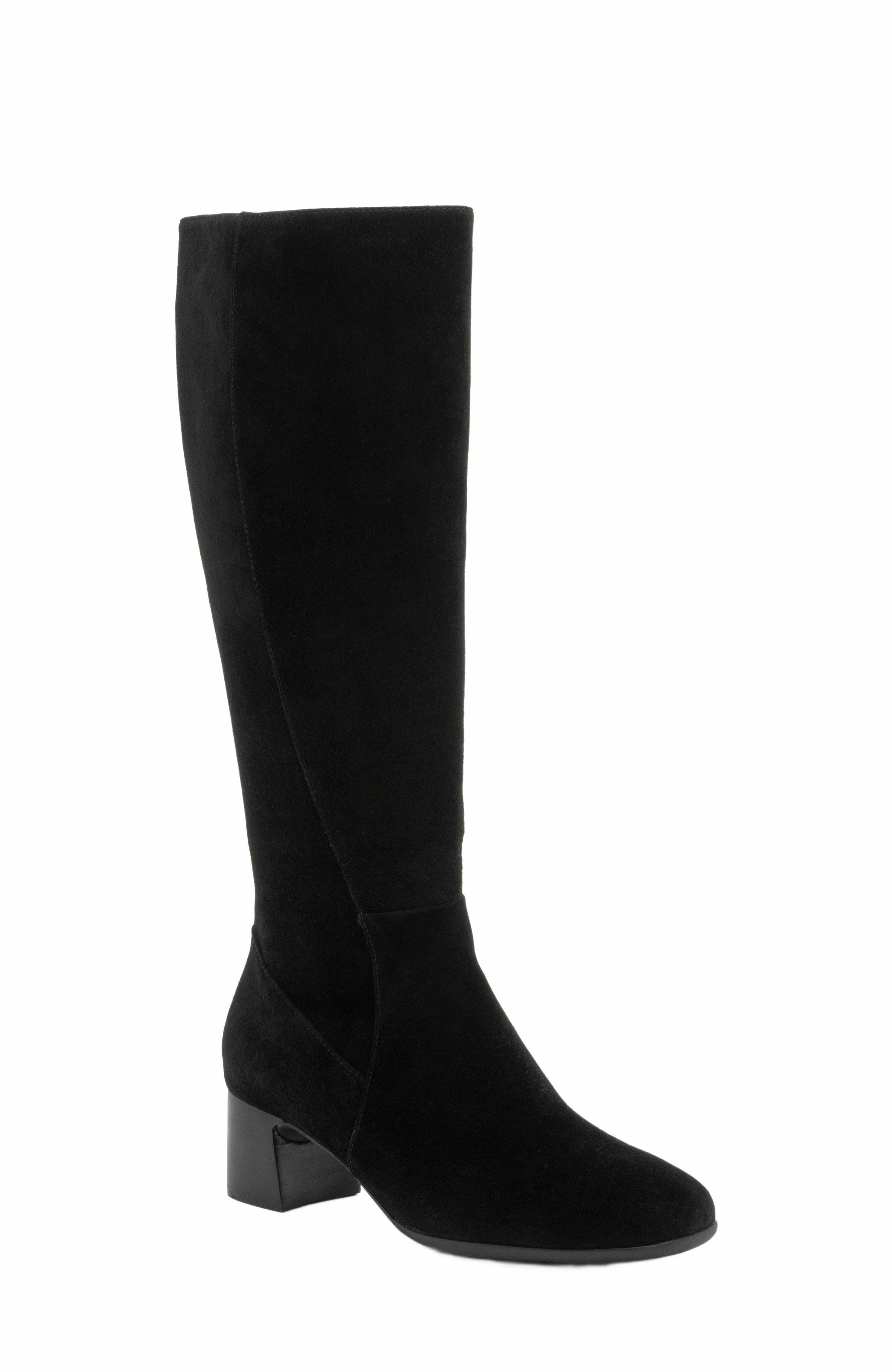 ABEO Avenue Tall Boot, Main, color, Black Suede - Regular