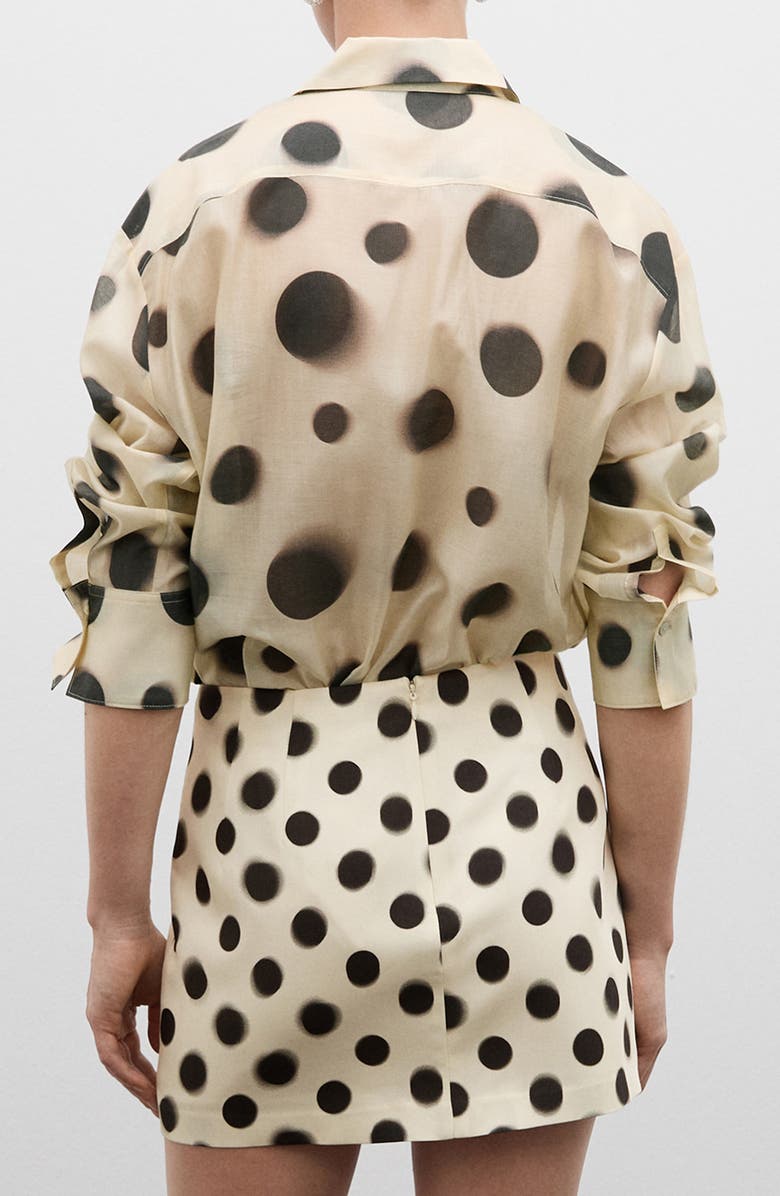 MANGO Polka Dot Button-Up Shirt, Main, color,
