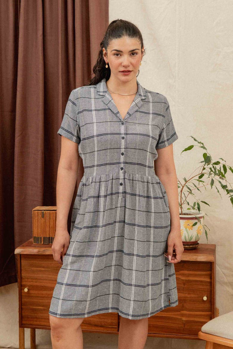 Ruby Shirt Dress, Alternate, color, Overcast Grid