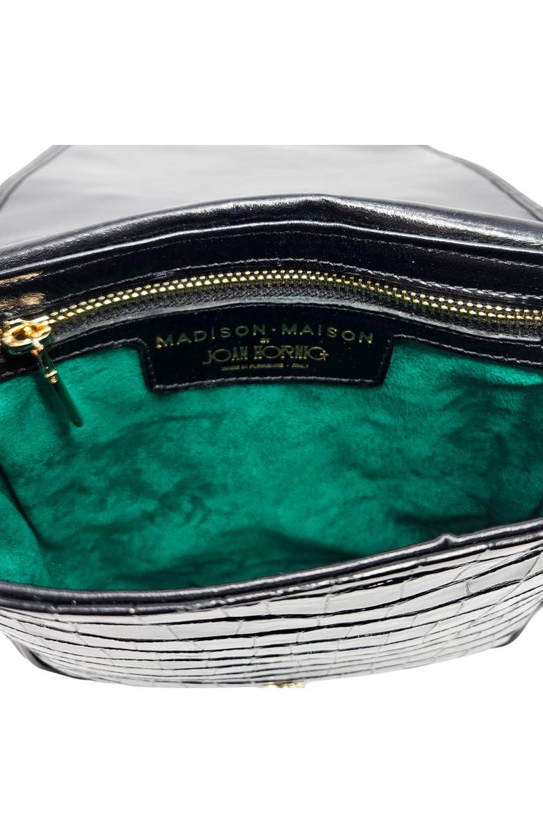 Madison Maison Moc Croc Crossbody Bag, Alternate, color, Black