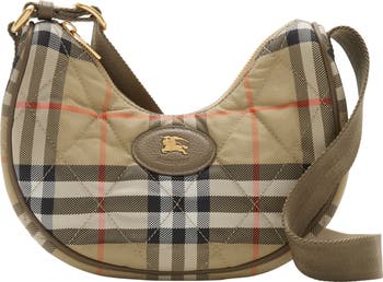 Burberry Horseshoe Burberry Check Quilted Twill Crossbody