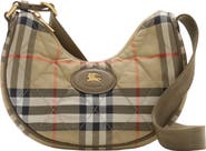 Burberry Horseshoe Burberry Check Quilted Twill Crossbody Bag