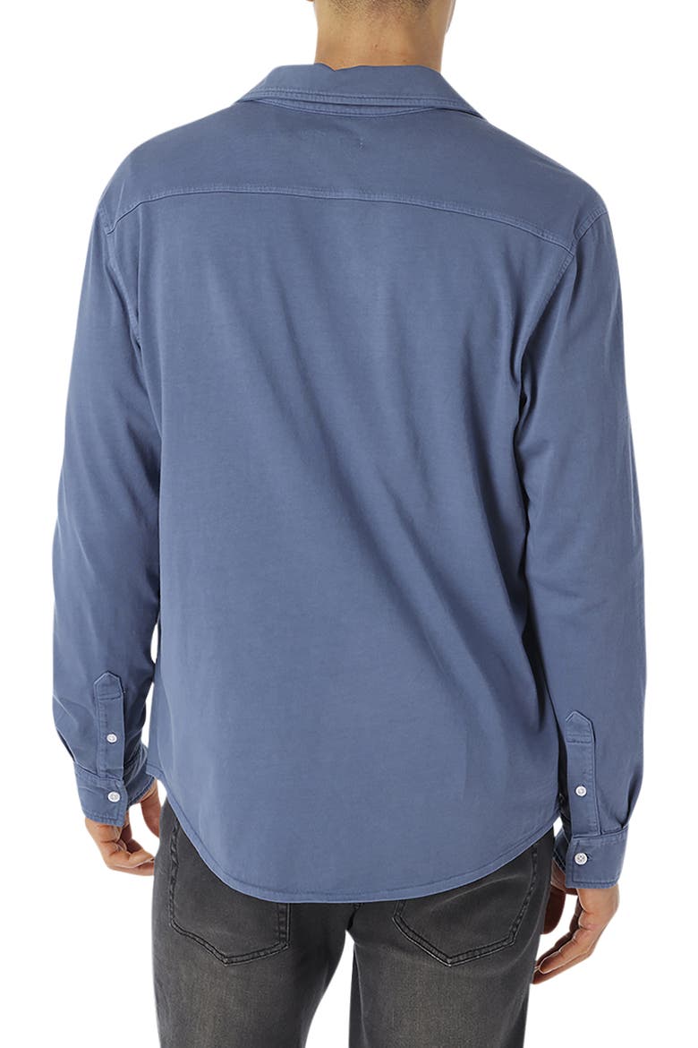 Saltaire Organic Cotton Knit Button-Up Shirt, Alternate, color, NAVY
