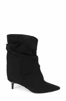 Marlene Slouchy Faux Suede Kitten Heel Bootie