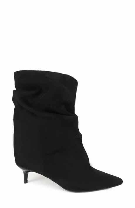 Marlene Slouchy Faux Suede Kitten Heel Bootie