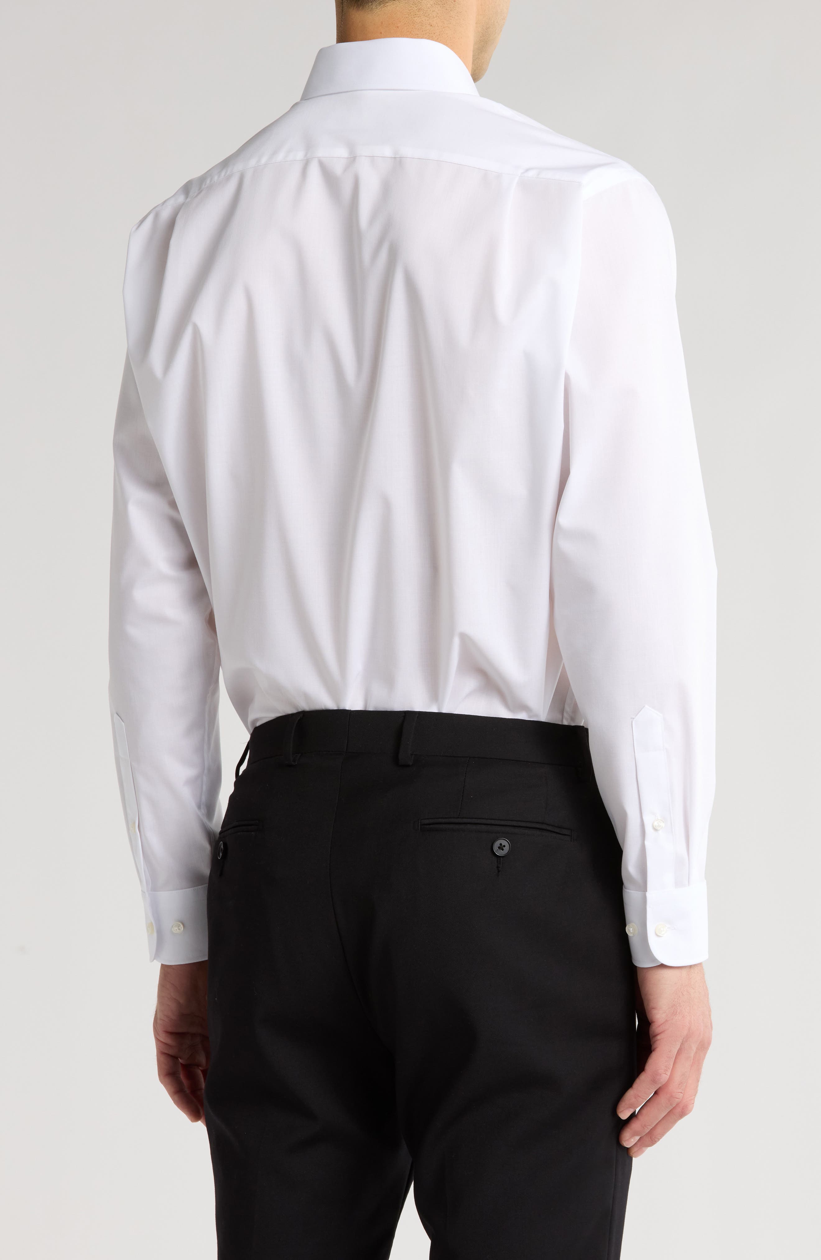 Traditional Fit Solid Cotton Blend Dress Shirt - image 4