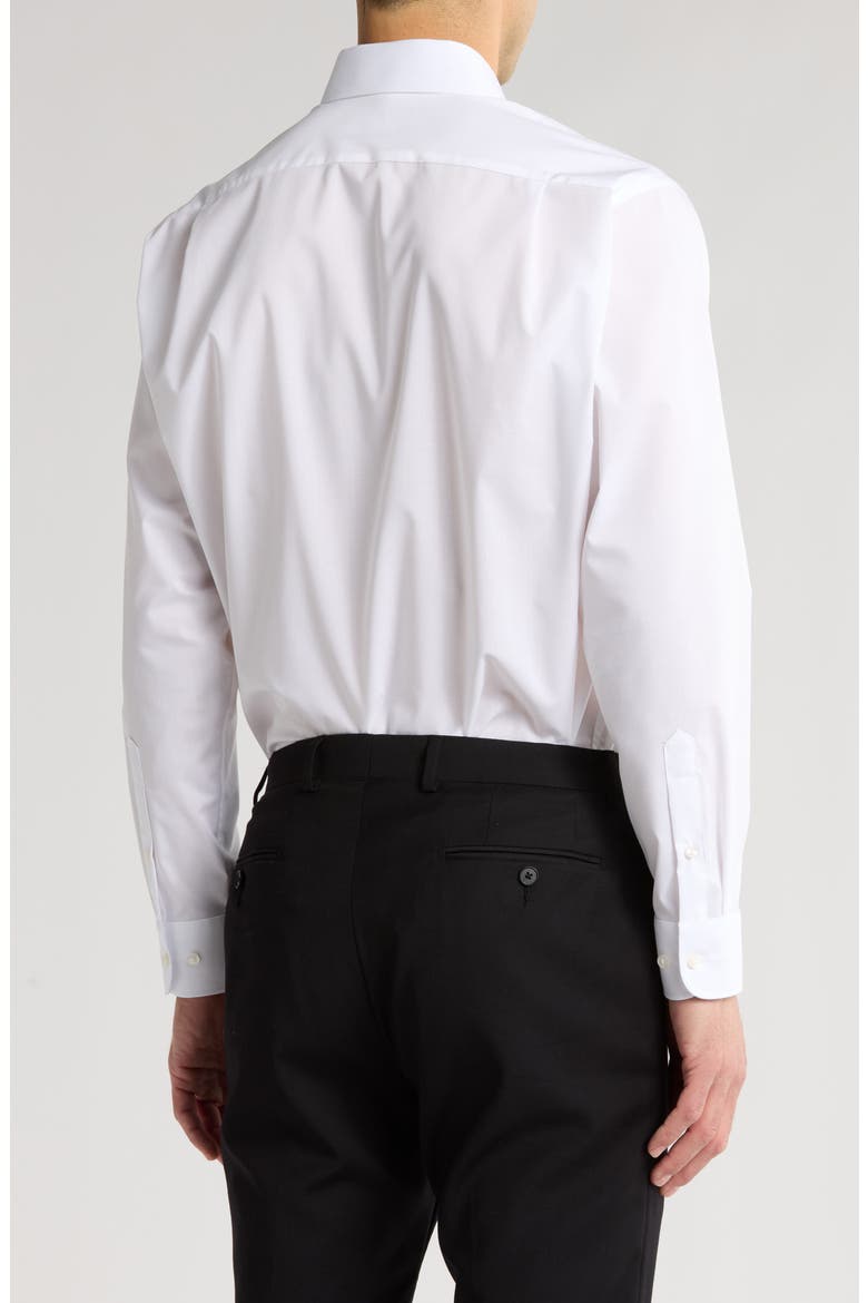 Traditional Fit Solid Cotton Blend Dress Shirt, Alternate, color, WHITE