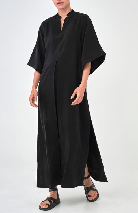 Mandarin Collar Cupro Caftan