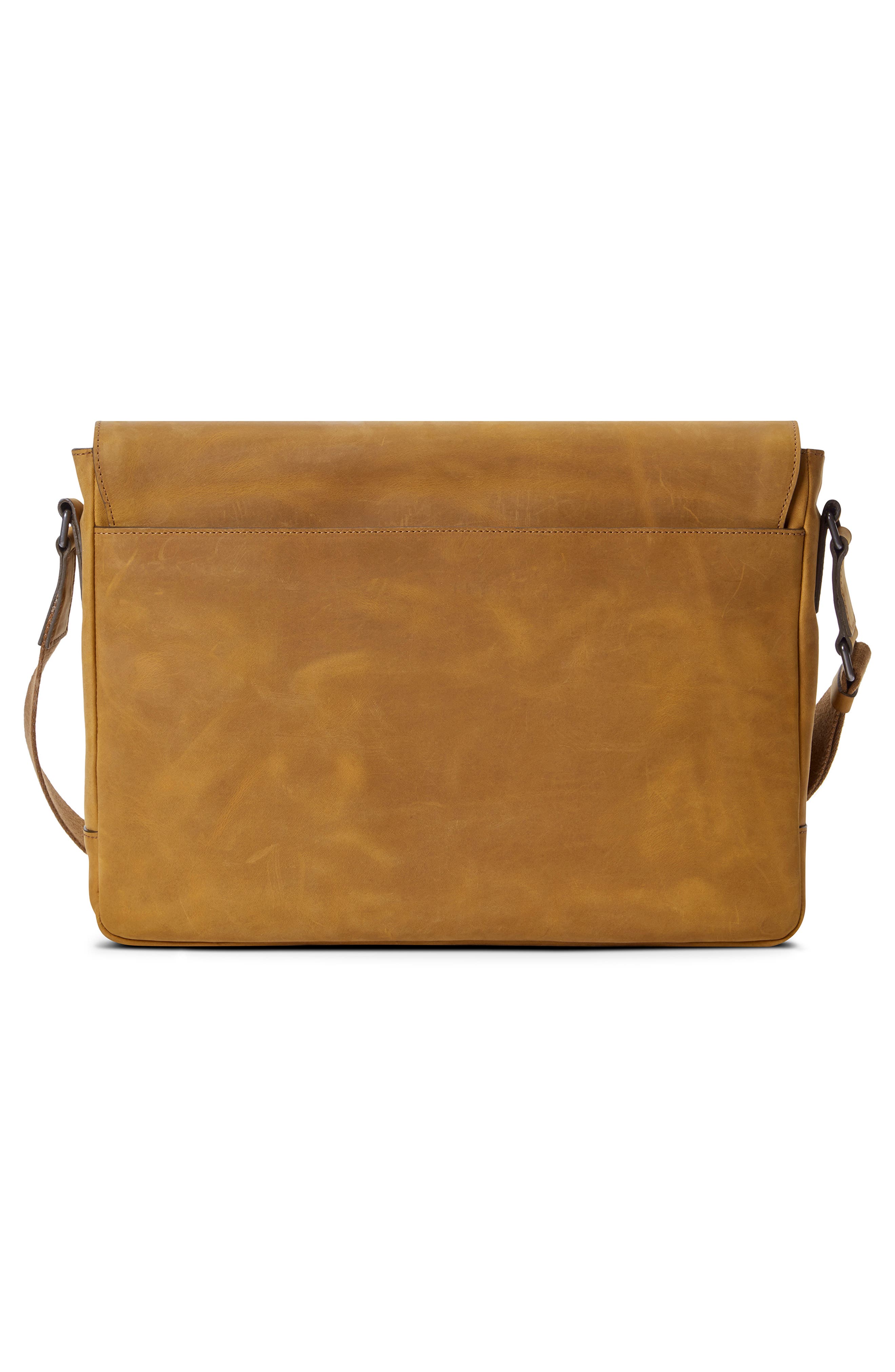 Shinola Slim Leather Messenger Bag, Alternate, color, 