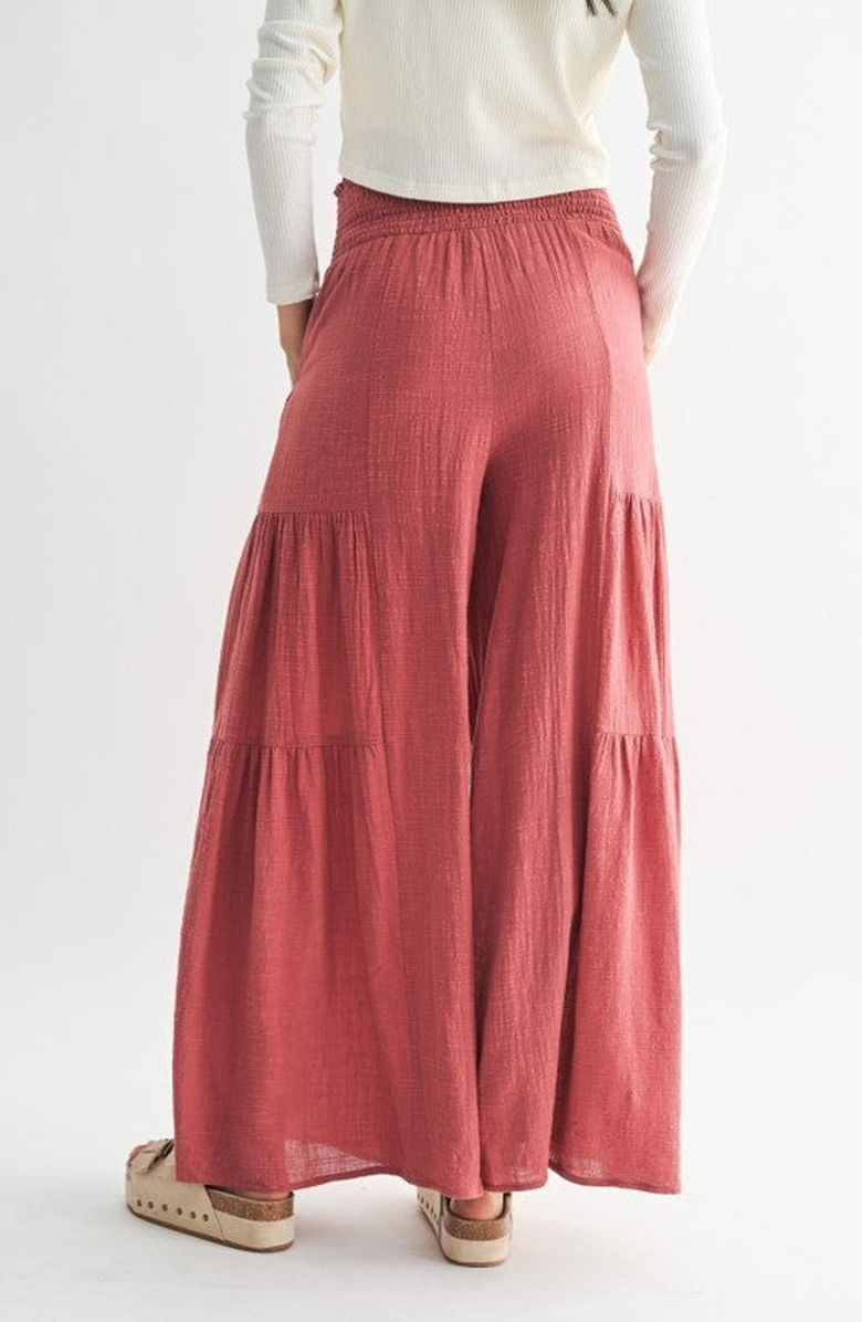 Knit and Lounge Wide-Leg Tie-Front Patch-Pocket Pants, Alternate, color, Reddish Pink