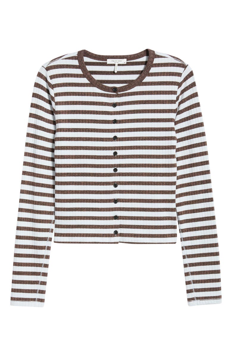 rag & bone Stripe Rib Cardigan, Alternate, color,