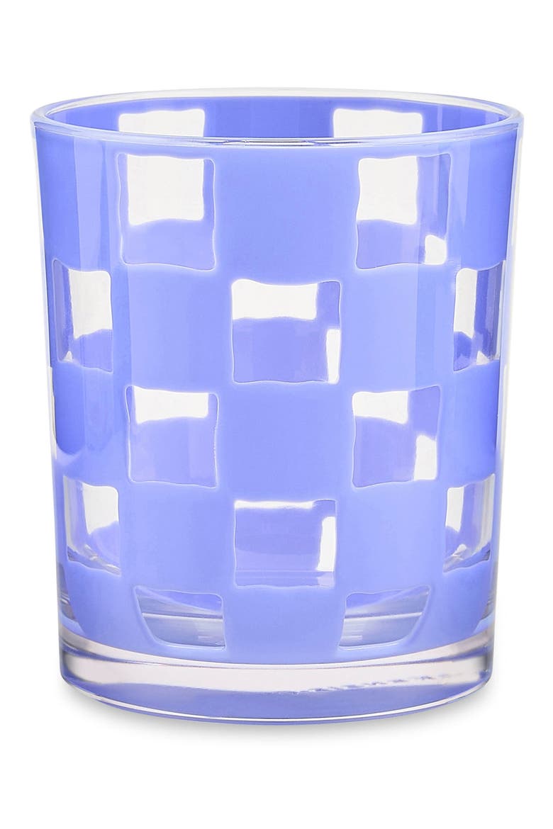 Set of 4 Blue Check Acrylic Tumblers, Alternate, color, BLUE