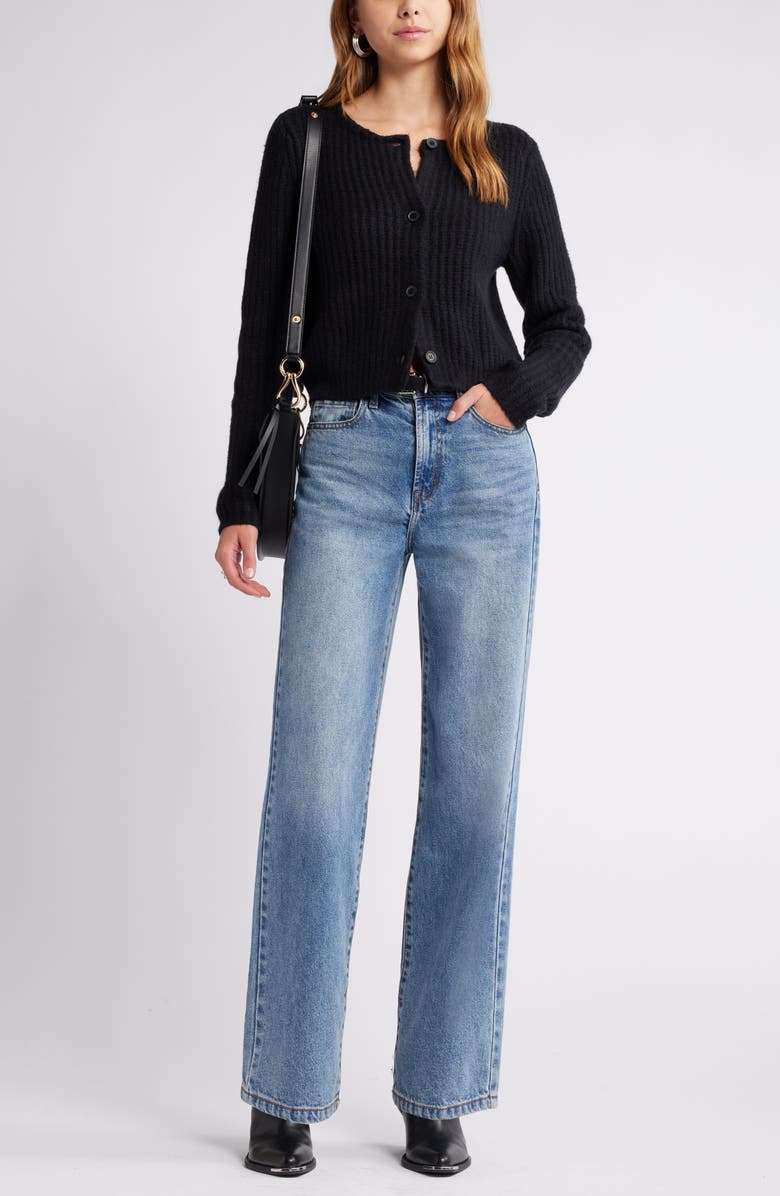 Open Edit Cropped Fisherman Cardigan, Alternate, color, 