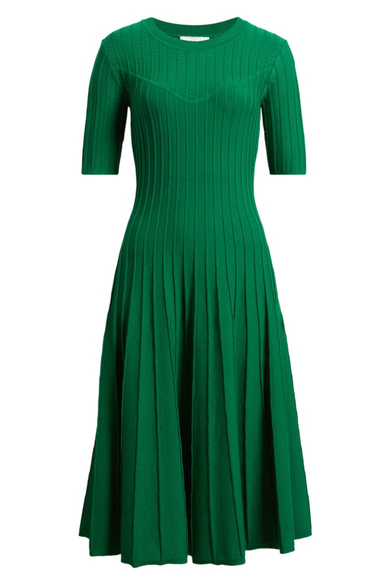 The Wanda Fit & Flare Sweater Dress, Alternate, color, GREEN LARK
