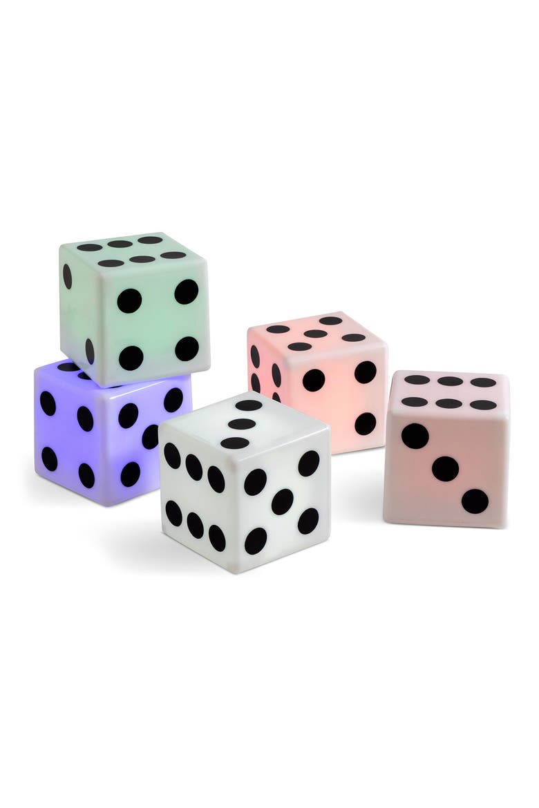 5-Piece Giant LED Rolling Dice Set, Alternate, color, MULTI