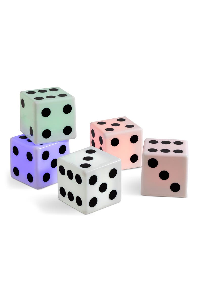 Core Home 5-Piece Giant LED Rolling Dice Set, Alternate, color, Multi