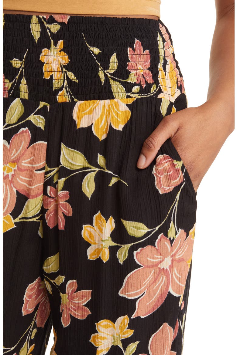 Smooth Sailing Floral Wide Leg Pants, Alternate, color, BLACK