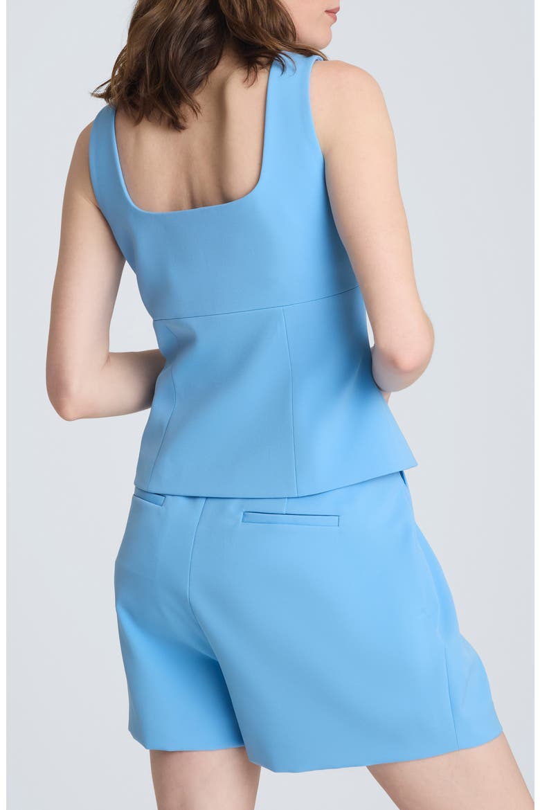 Bustier Button-Up Vest, Alternate, color, LAKE BLUE