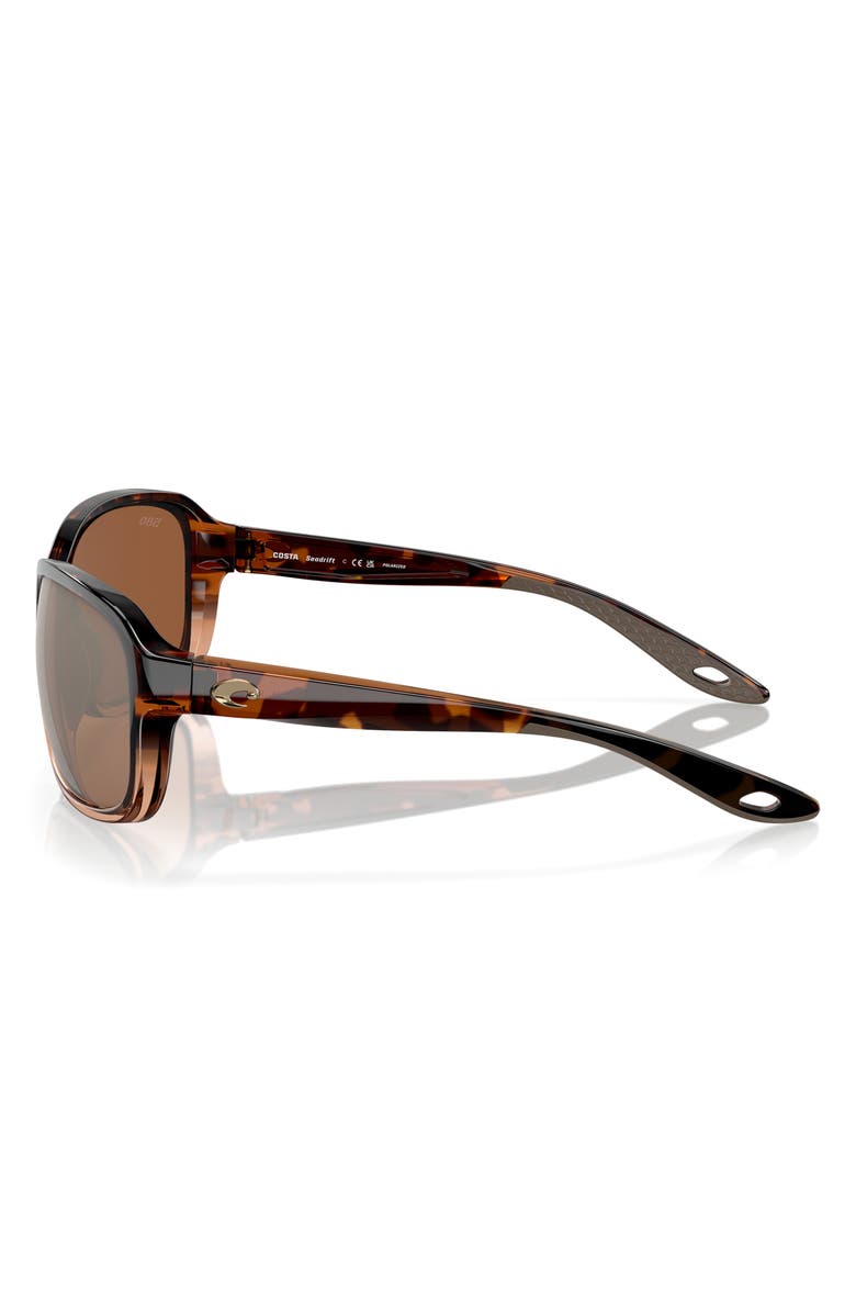 Costa Del Mar Seadrift 58mm Polarized Square Sunglasses, Alternate, color, Copper Silver Mirror