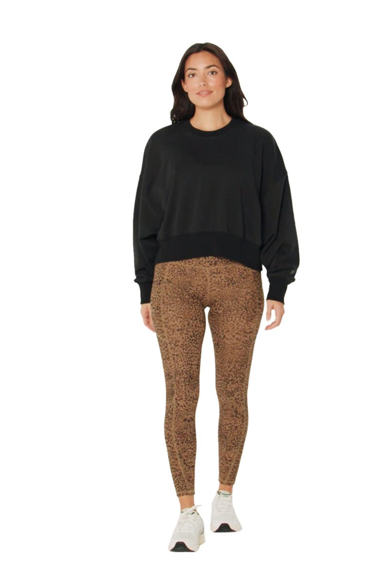 Year Round Terry Crew Neck Sweatshirt, Alternate, color, Black