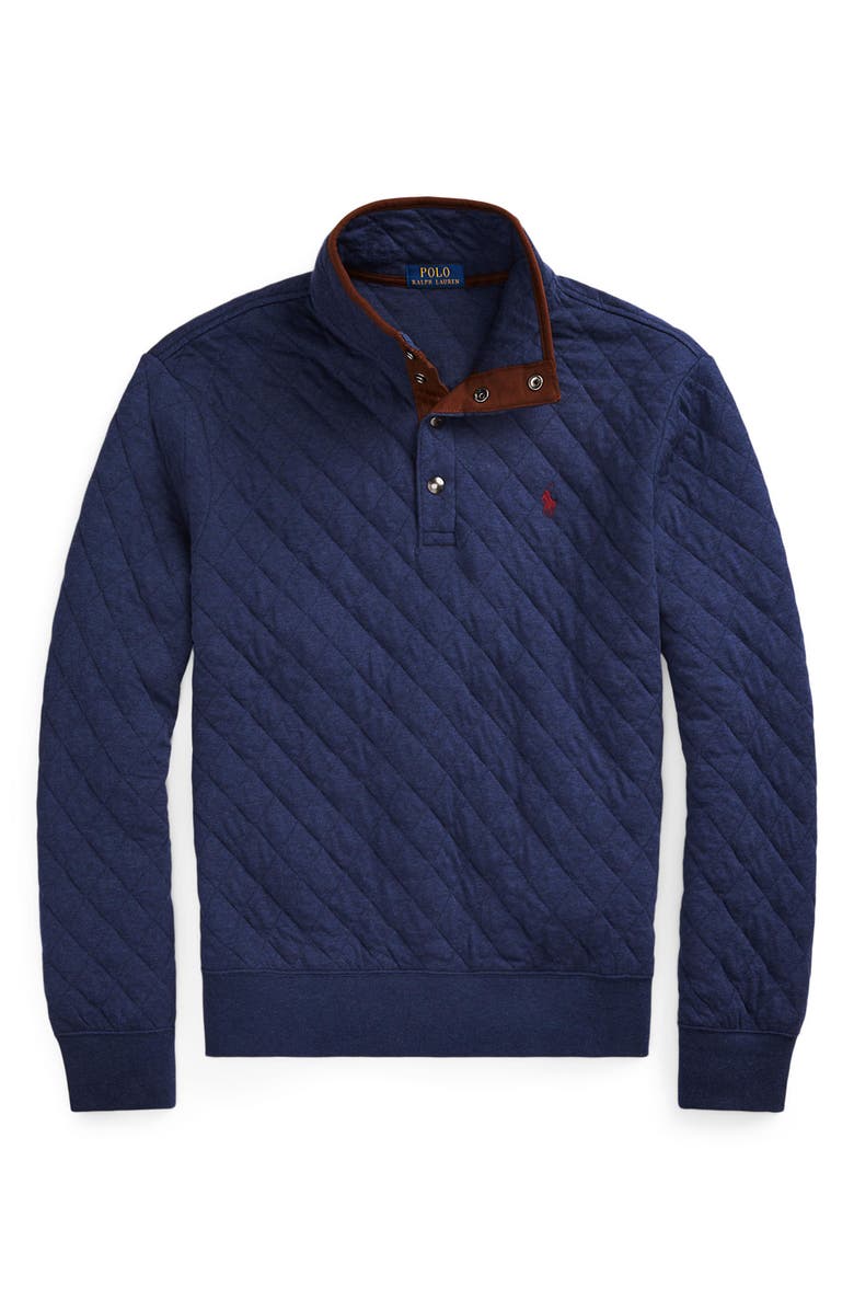 Polo Ralph Lauren Quilted Double Knit Quarter Snap Pullover, Alternate, color,