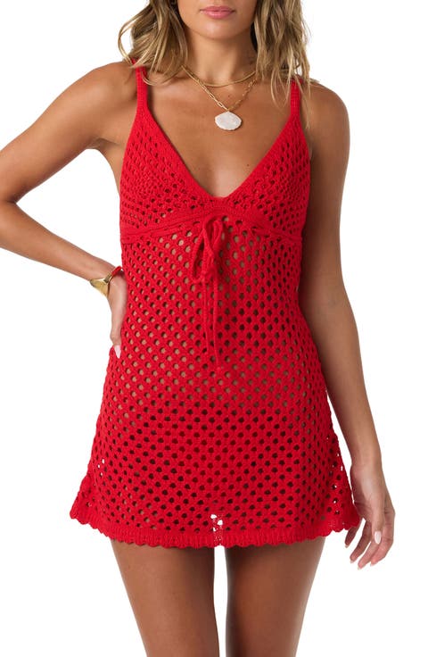 Zoey Sheer Cotton Cover-Up Mini Sundress