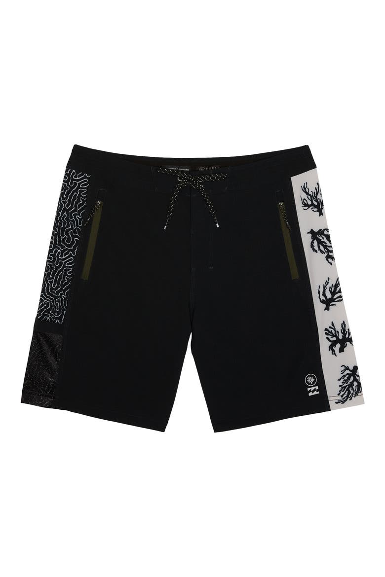 Restore Surftrek Lo Tide Board Shorts, Main, color, BLACK