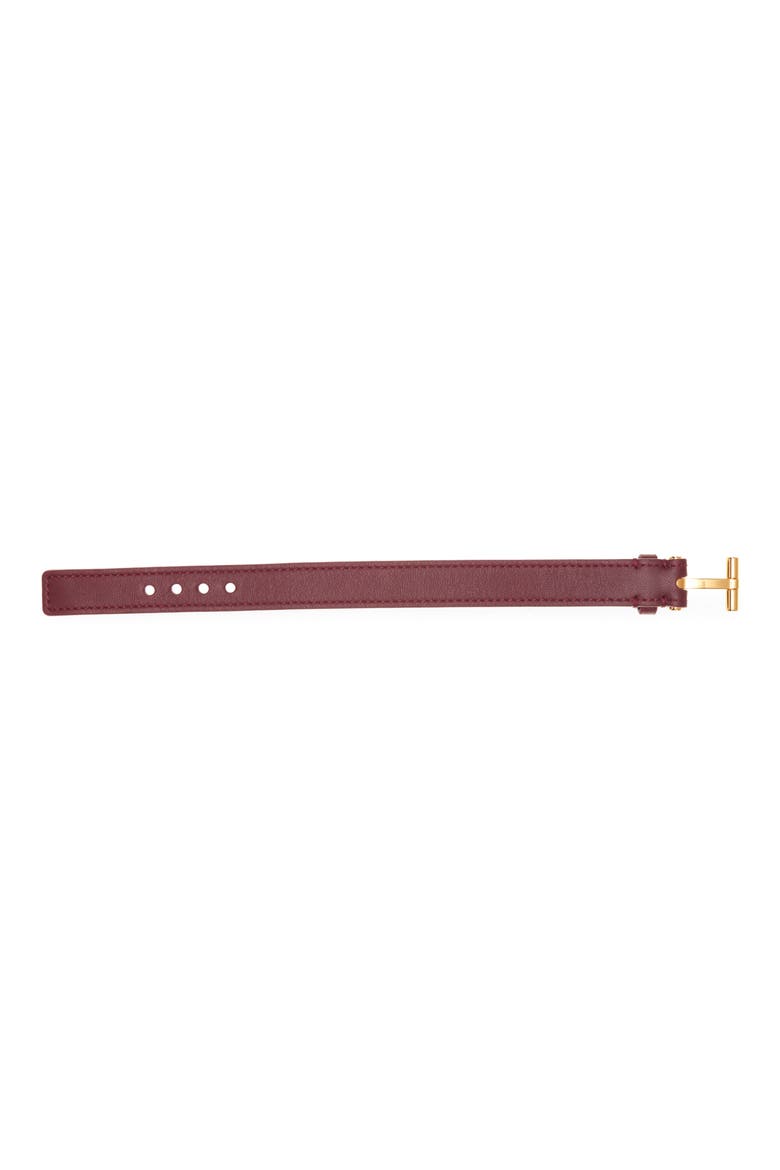 Men's Smooth Leather T Bracelet, Alternate, color, 1R011 OXBLOOD