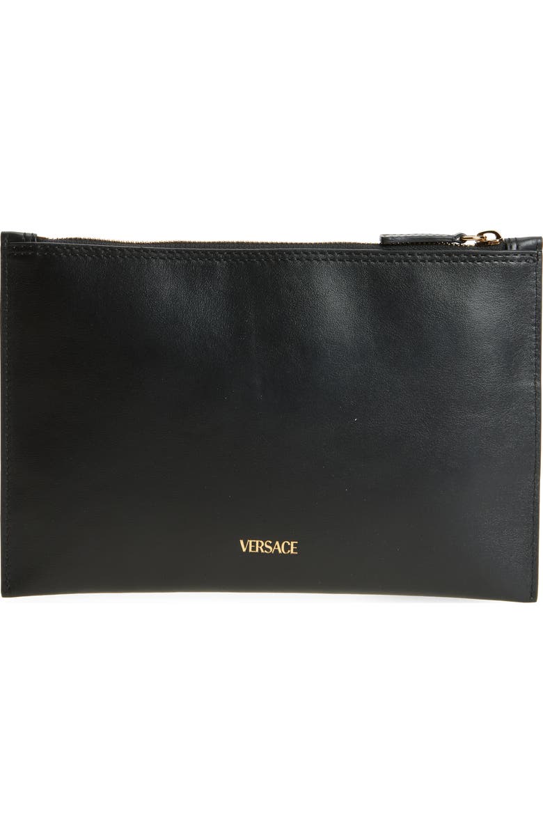 Versace Medusa Leather Pouch, Alternate, color,