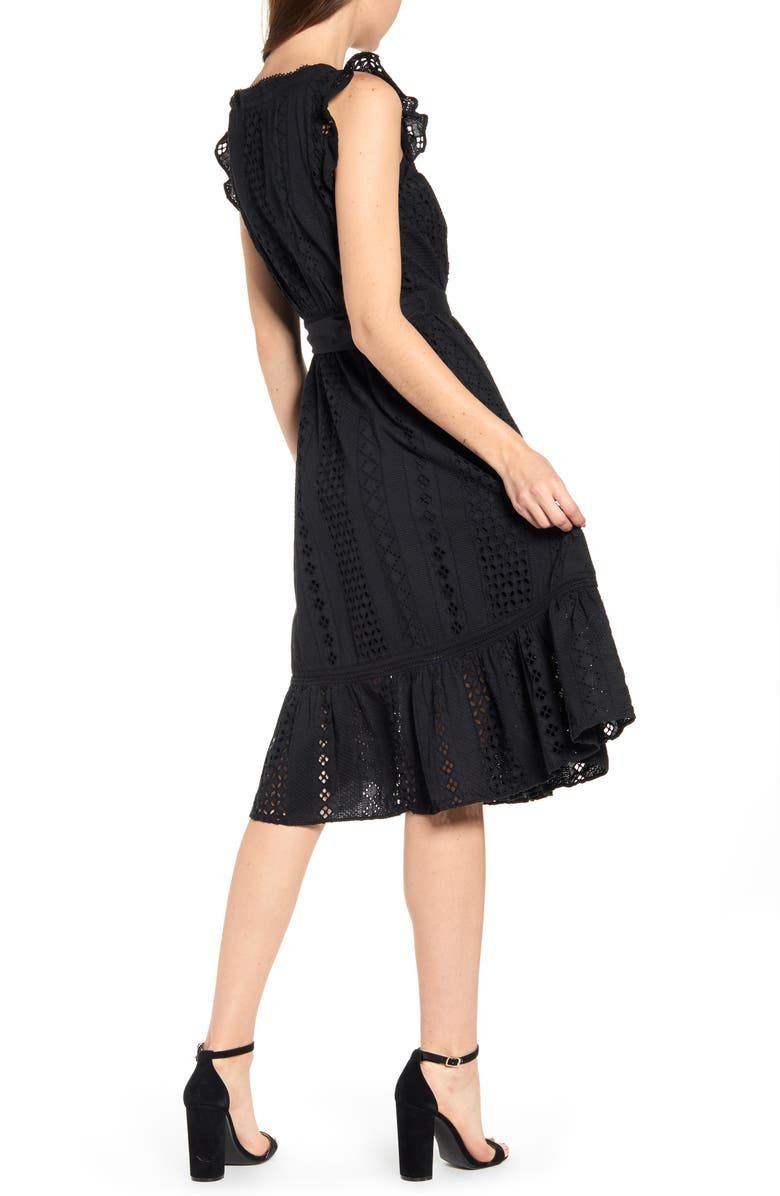 J.Crew All Over Eyelet Wrap Dress, Alternate, color, 
