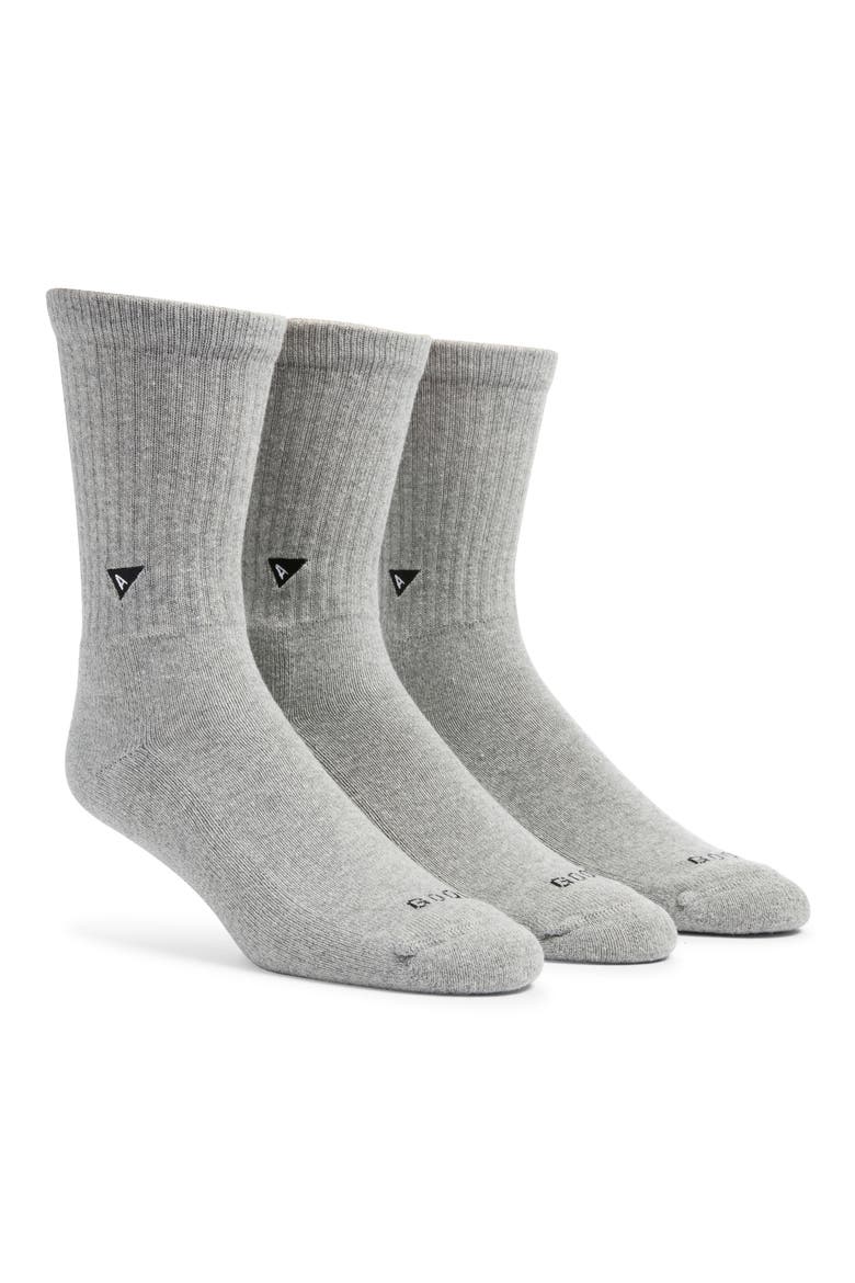 Assorted 3-Pack Crew Socks, Main, color, GREY