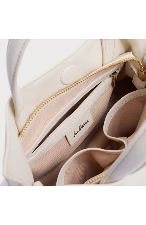Sam Edelman Small Poppy Drawstring Leather Crossbody Bag In White