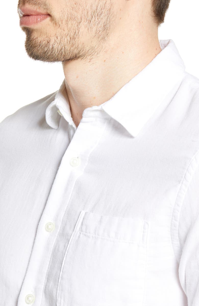 HIROSHI KATO The Ripper Organic Cotton Gauze Button-Up Shirt, Alternate, color, White