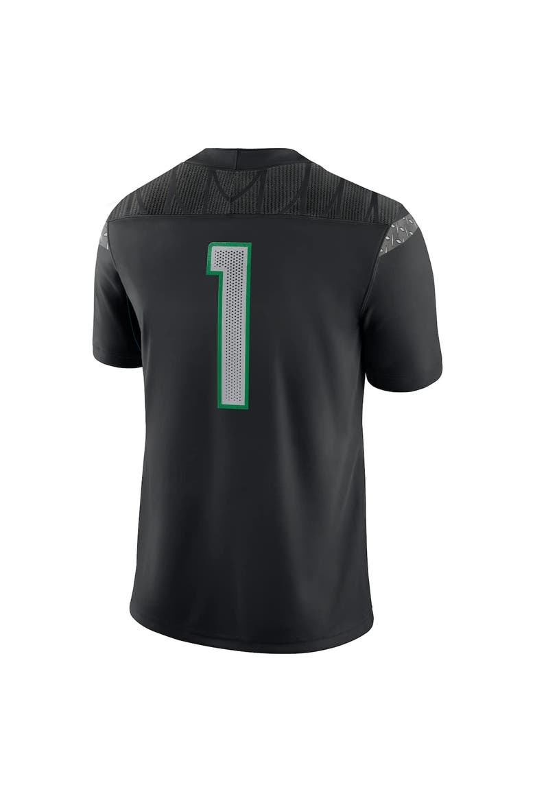 Men's Nike #1 Black Oregon Ducks Game Jersey, Alternate, color, Black