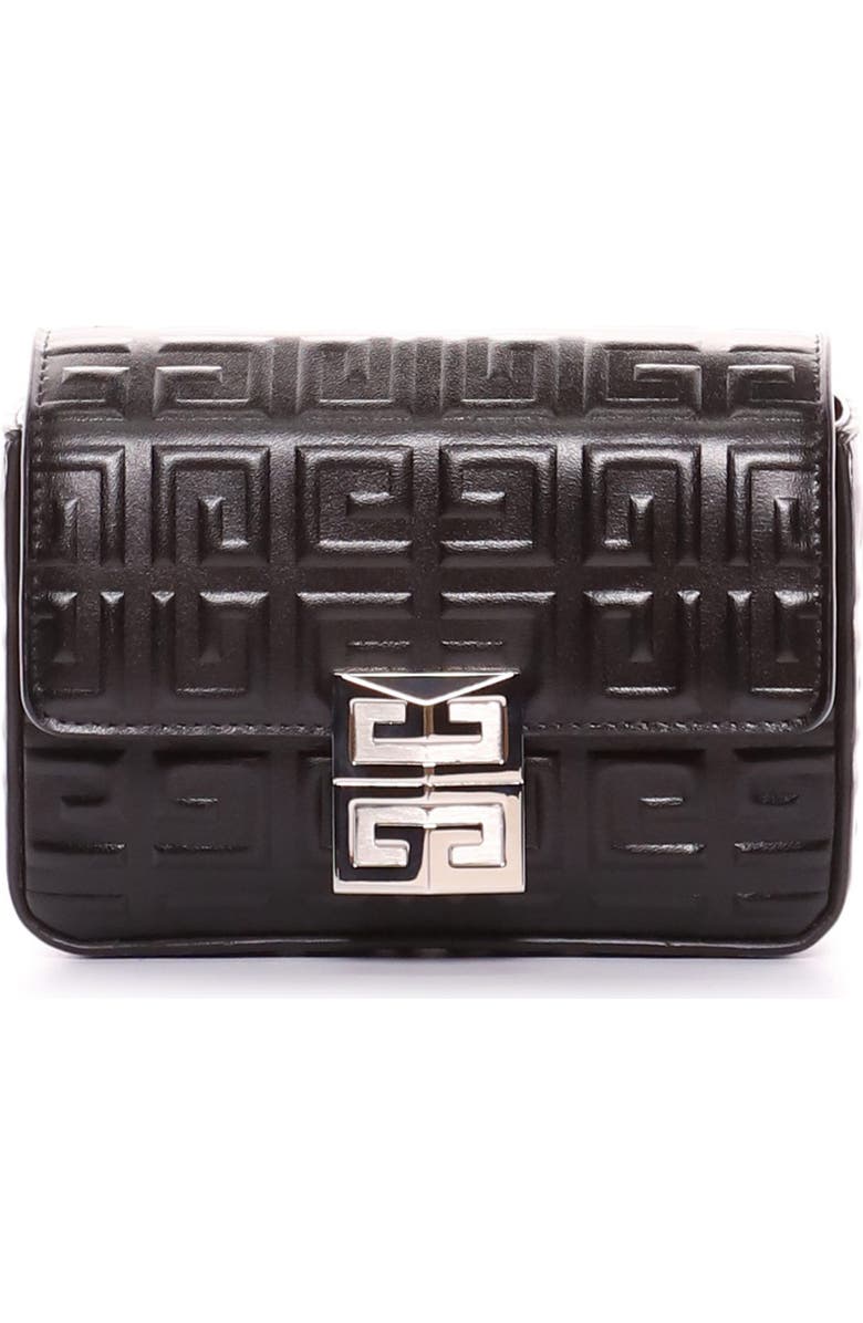 Givenchy Small 4G Embossed Leather Crossbody Bag, Main, color,