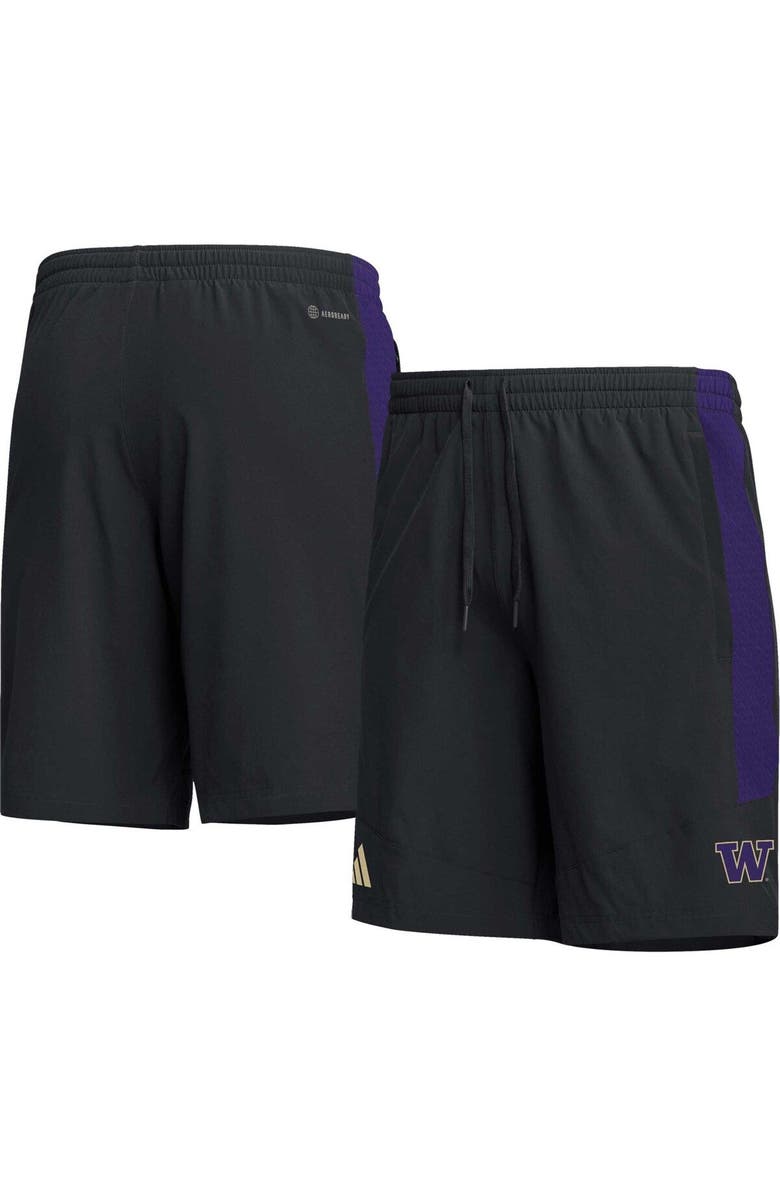 adidas Men's adidas Black Washington Huskies AEROREADY Shorts, Alternate, color,