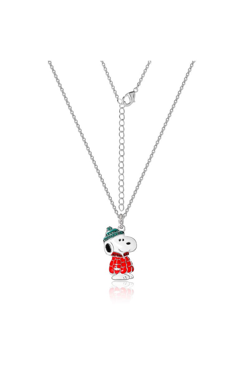 Snoopy Puffer Jacket Pendant, Alternate, color, Silver, white, red